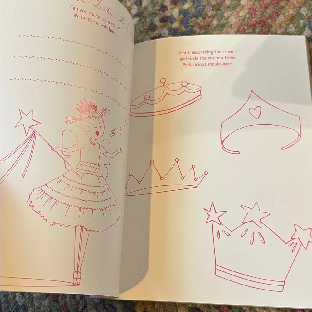 Pinkalicious Pinkadoodles Victoria Kann RARE UNUSED Coloring Drawing  Book